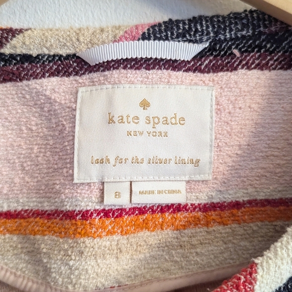 Kate Spade Women's Pink Berber Stripe Jacket Blazer - Picture 5 of 8